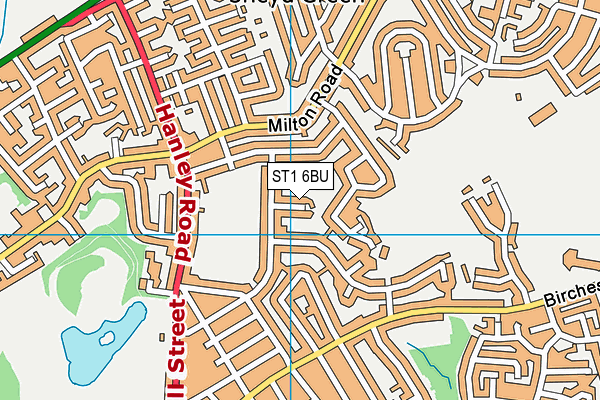 ST1 6BU map - OS VectorMap District (Ordnance Survey)