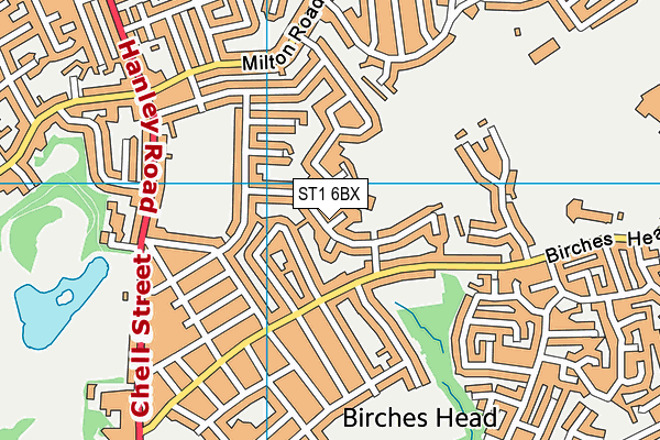 ST1 6BX map - OS VectorMap District (Ordnance Survey)