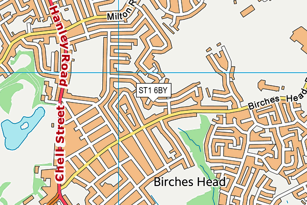 ST1 6BY map - OS VectorMap District (Ordnance Survey)