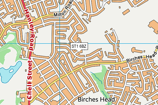 ST1 6BZ map - OS VectorMap District (Ordnance Survey)