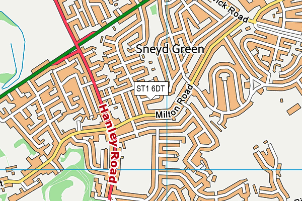 ST1 6DT map - OS VectorMap District (Ordnance Survey)