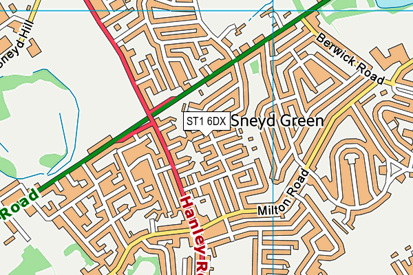 ST1 6DX map - OS VectorMap District (Ordnance Survey)