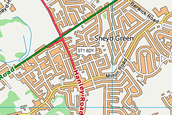 ST1 6DY map - OS VectorMap District (Ordnance Survey)