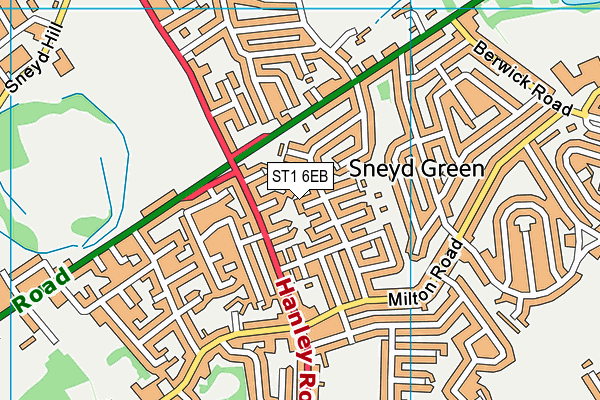 ST1 6EB map - OS VectorMap District (Ordnance Survey)
