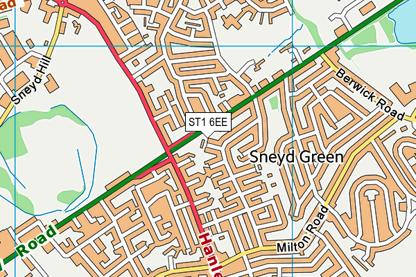ST1 6EE map - OS VectorMap District (Ordnance Survey)