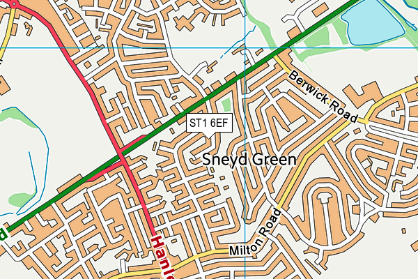 ST1 6EF map - OS VectorMap District (Ordnance Survey)