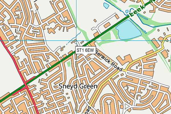 ST1 6EW map - OS VectorMap District (Ordnance Survey)
