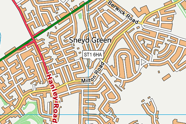 ST1 6HA map - OS VectorMap District (Ordnance Survey)