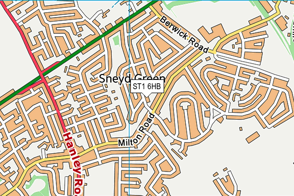 ST1 6HB map - OS VectorMap District (Ordnance Survey)