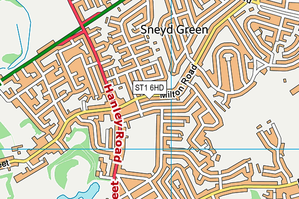 ST1 6HD map - OS VectorMap District (Ordnance Survey)