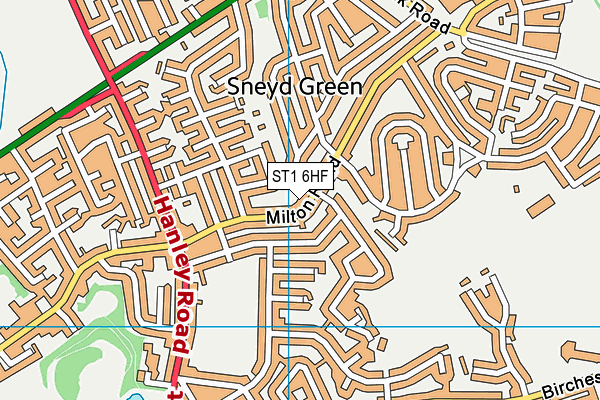 ST1 6HF map - OS VectorMap District (Ordnance Survey)