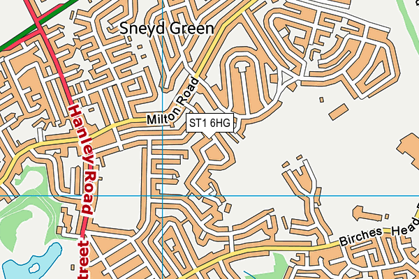 ST1 6HG map - OS VectorMap District (Ordnance Survey)