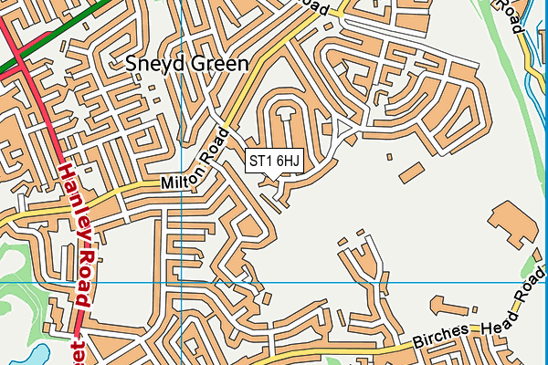 ST1 6HJ map - OS VectorMap District (Ordnance Survey)