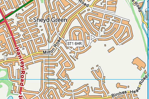 ST1 6HR map - OS VectorMap District (Ordnance Survey)