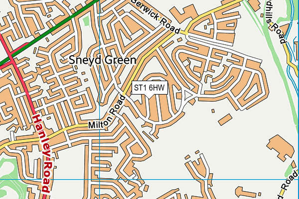 ST1 6HW map - OS VectorMap District (Ordnance Survey)