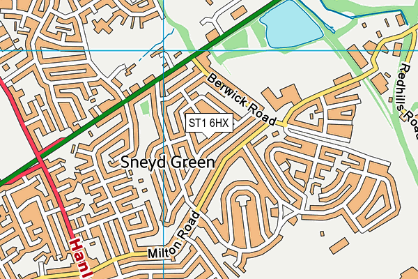 ST1 6HX map - OS VectorMap District (Ordnance Survey)