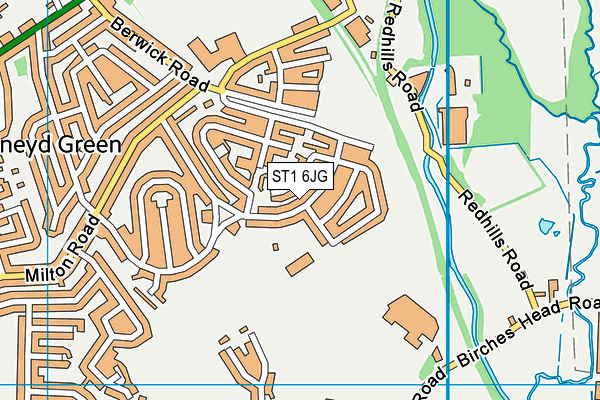 ST1 6JG map - OS VectorMap District (Ordnance Survey)