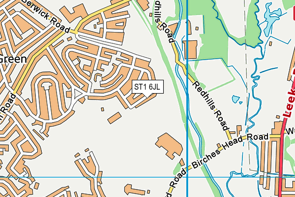 ST1 6JL map - OS VectorMap District (Ordnance Survey)