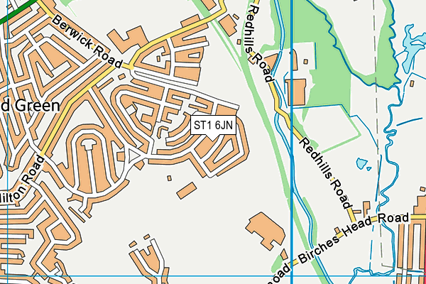 ST1 6JN map - OS VectorMap District (Ordnance Survey)