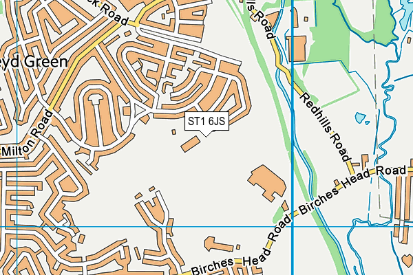ST1 6JS map - OS VectorMap District (Ordnance Survey)