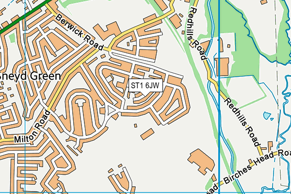 ST1 6JW map - OS VectorMap District (Ordnance Survey)