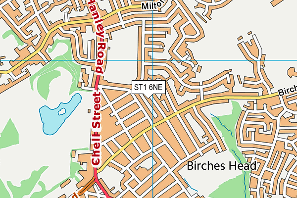 ST1 6NE map - OS VectorMap District (Ordnance Survey)