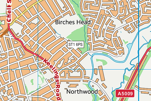 ST1 6PS map - OS VectorMap District (Ordnance Survey)