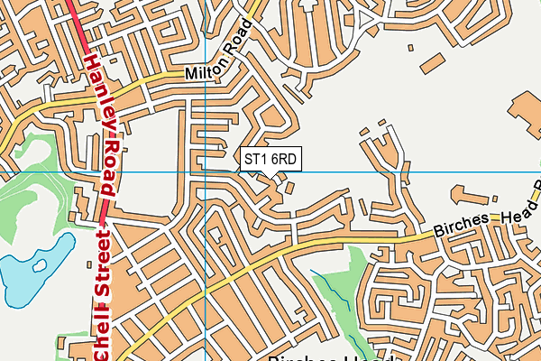 ST1 6RD map - OS VectorMap District (Ordnance Survey)