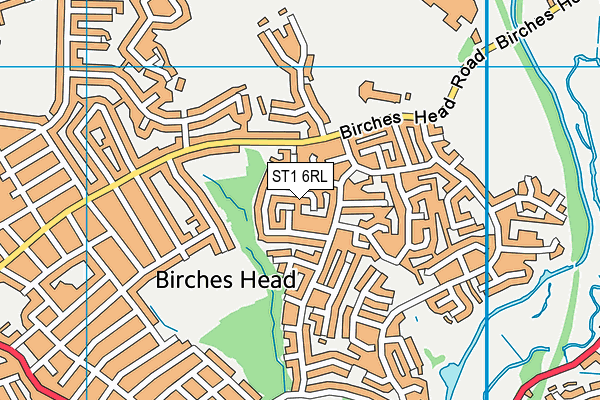 ST1 6RL map - OS VectorMap District (Ordnance Survey)