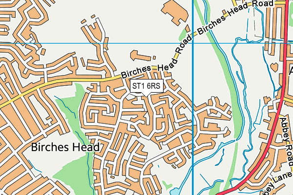 ST1 6RS map - OS VectorMap District (Ordnance Survey)