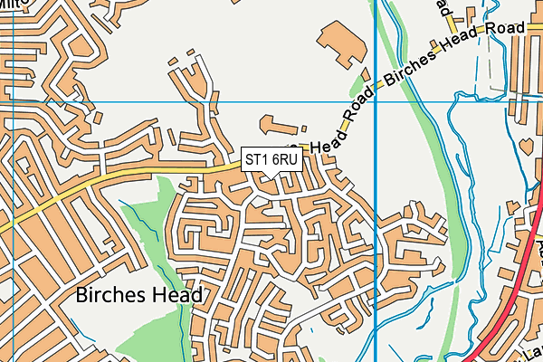 ST1 6RU map - OS VectorMap District (Ordnance Survey)
