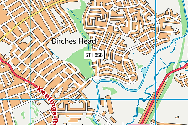 ST1 6SB map - OS VectorMap District (Ordnance Survey)