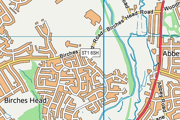 ST1 6SH map - OS VectorMap District (Ordnance Survey)
