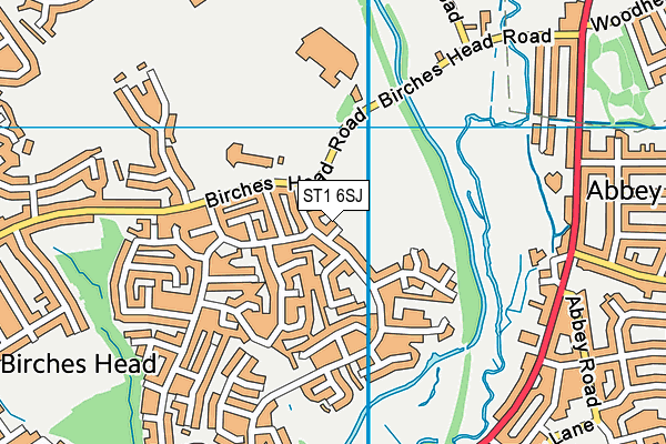 ST1 6SJ map - OS VectorMap District (Ordnance Survey)