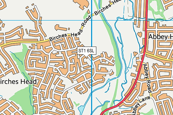 ST1 6SL map - OS VectorMap District (Ordnance Survey)