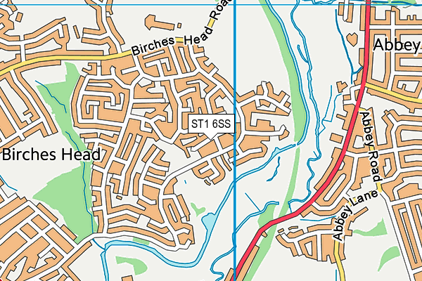 ST1 6SS map - OS VectorMap District (Ordnance Survey)