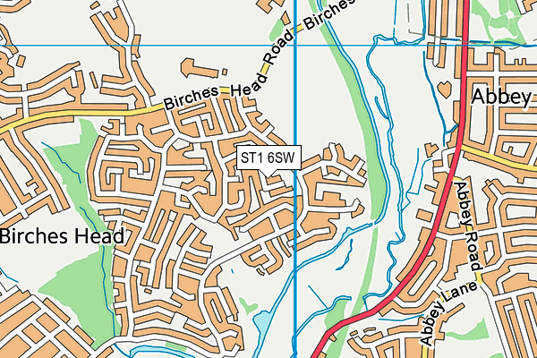 ST1 6SW map - OS VectorMap District (Ordnance Survey)
