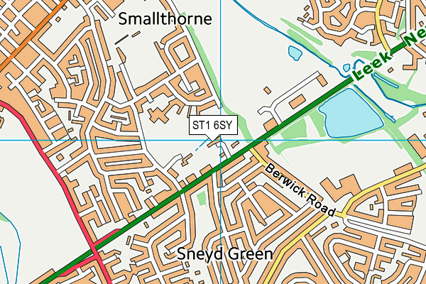 ST1 6SY map - OS VectorMap District (Ordnance Survey)