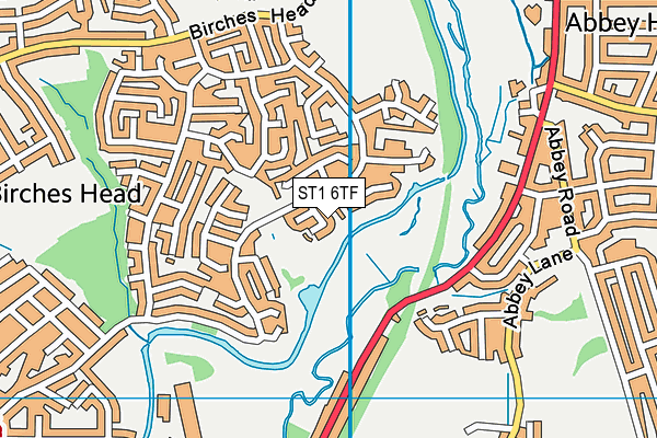 ST1 6TF map - OS VectorMap District (Ordnance Survey)