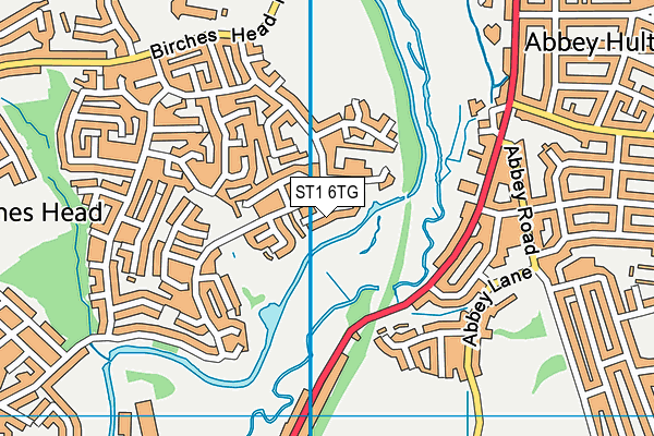 ST1 6TG map - OS VectorMap District (Ordnance Survey)