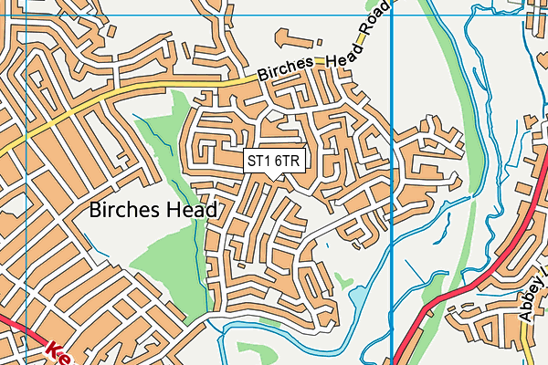 ST1 6TR map - OS VectorMap District (Ordnance Survey)