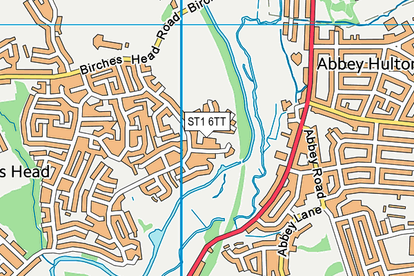 ST1 6TT map - OS VectorMap District (Ordnance Survey)