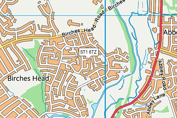 ST1 6TZ map - OS VectorMap District (Ordnance Survey)