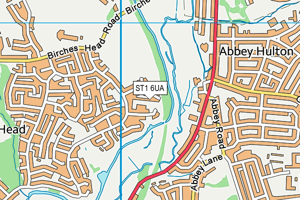 ST1 6UA map - OS VectorMap District (Ordnance Survey)