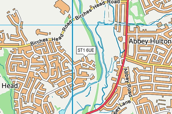 ST1 6UE map - OS VectorMap District (Ordnance Survey)