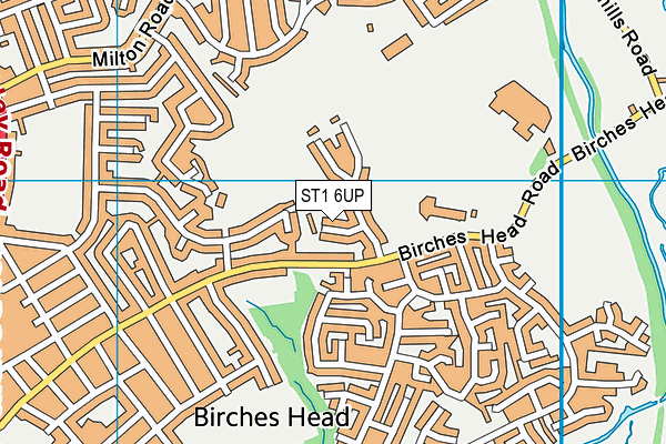 ST1 6UP map - OS VectorMap District (Ordnance Survey)