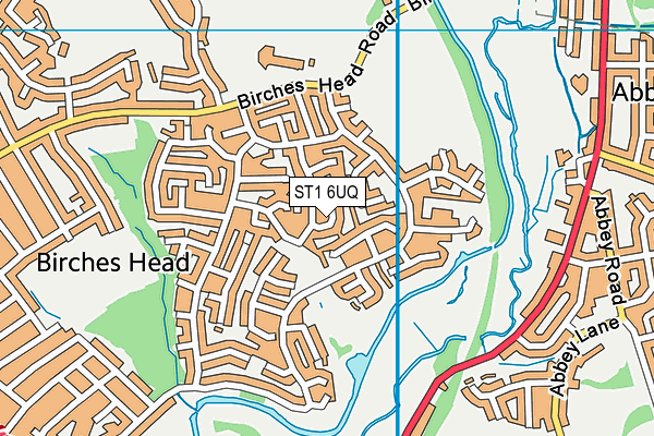 ST1 6UQ map - OS VectorMap District (Ordnance Survey)