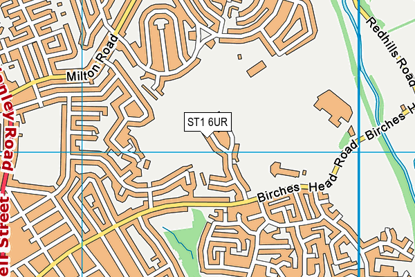 ST1 6UR map - OS VectorMap District (Ordnance Survey)
