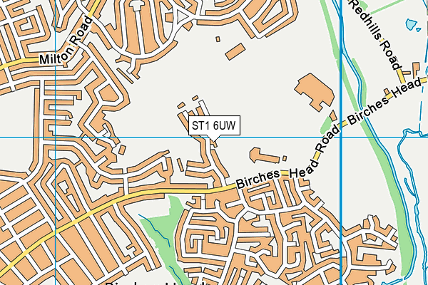 ST1 6UW map - OS VectorMap District (Ordnance Survey)