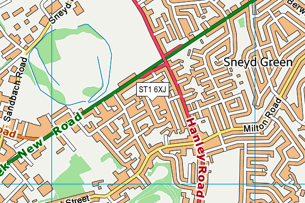 ST1 6XJ map - OS VectorMap District (Ordnance Survey)